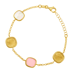 Bracelet en argent doré et pierres synthétique