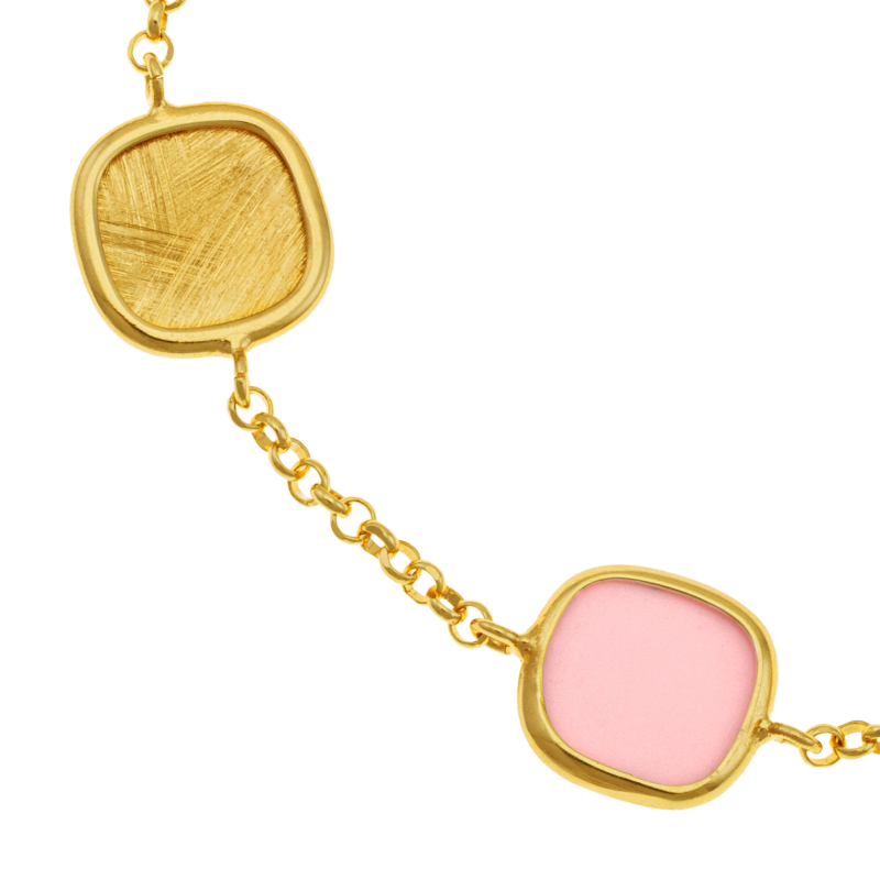 Bracelet en argent doré et pierres synthétique