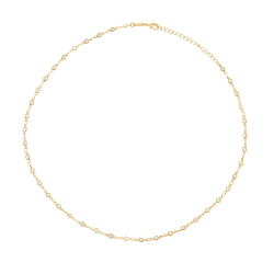 Collier en plaqué or et oxydes de zirconium serti clos