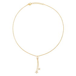 Collier en plaqué or et oxydes de zirconium, étoiles