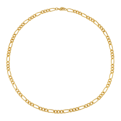Collier en plaqué or maille cheval alternée 1-3