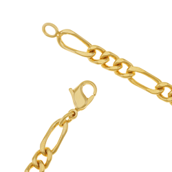 Collier en plaqué or maille cheval alternée 1-3