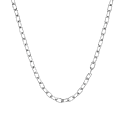 Chaîne en argent rhodié maille forçat