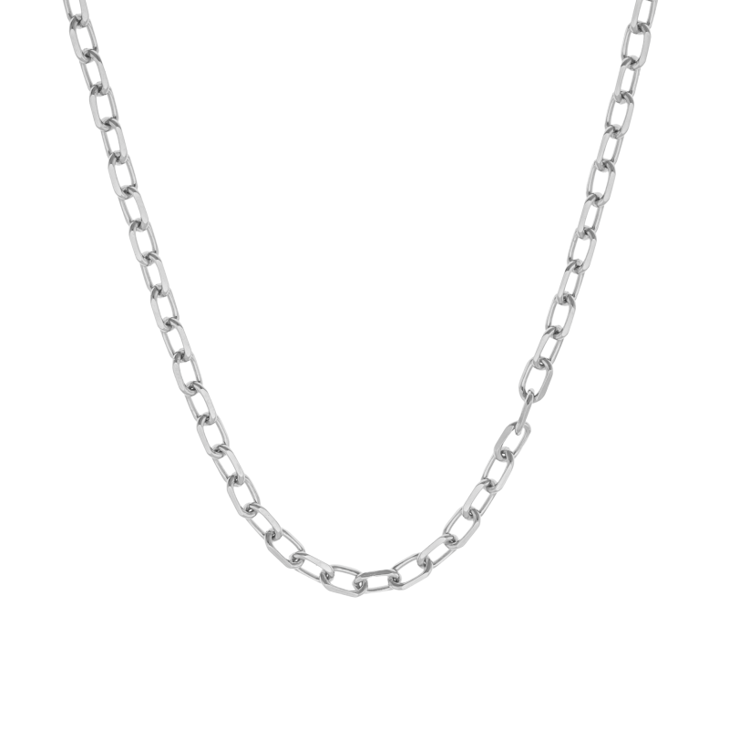 Chaîne en argent rhodié maille forçat