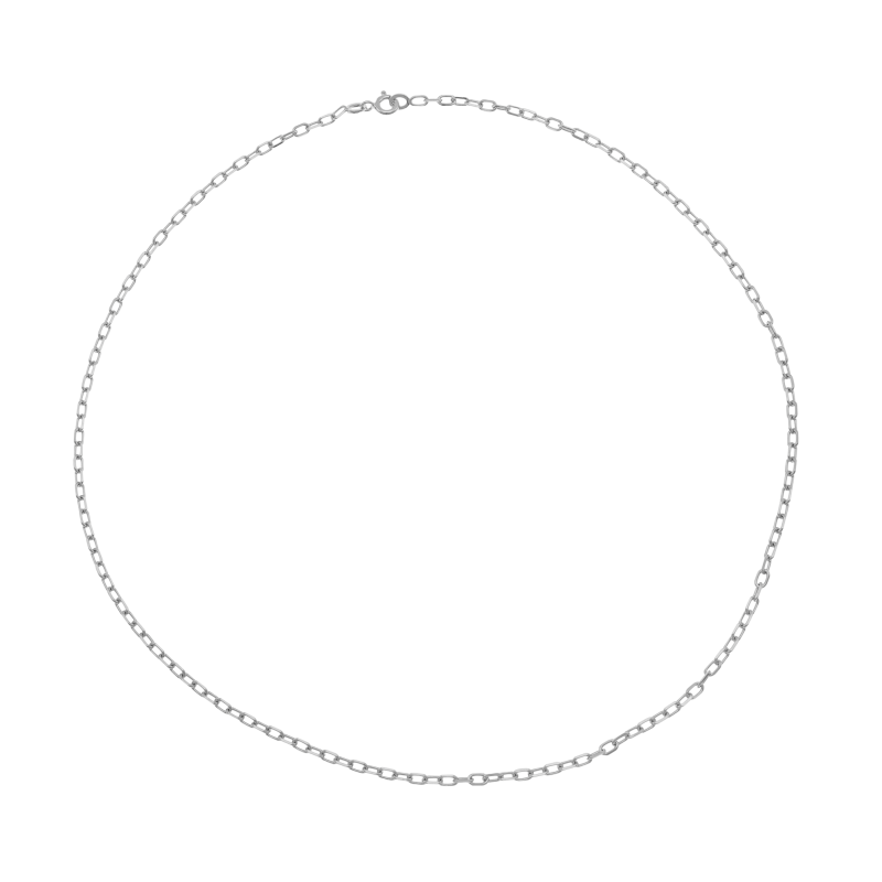 Chaîne en argent rhodié maille forçat