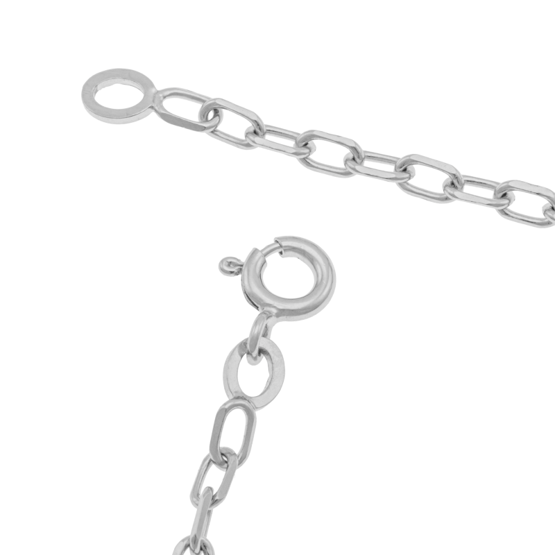 Chaîne en argent rhodié maille forçat