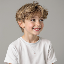 Collier en argent rhodié et laque, ourson 
