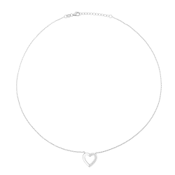 Collier en argent rhodié, oxydes de zirconium et laque