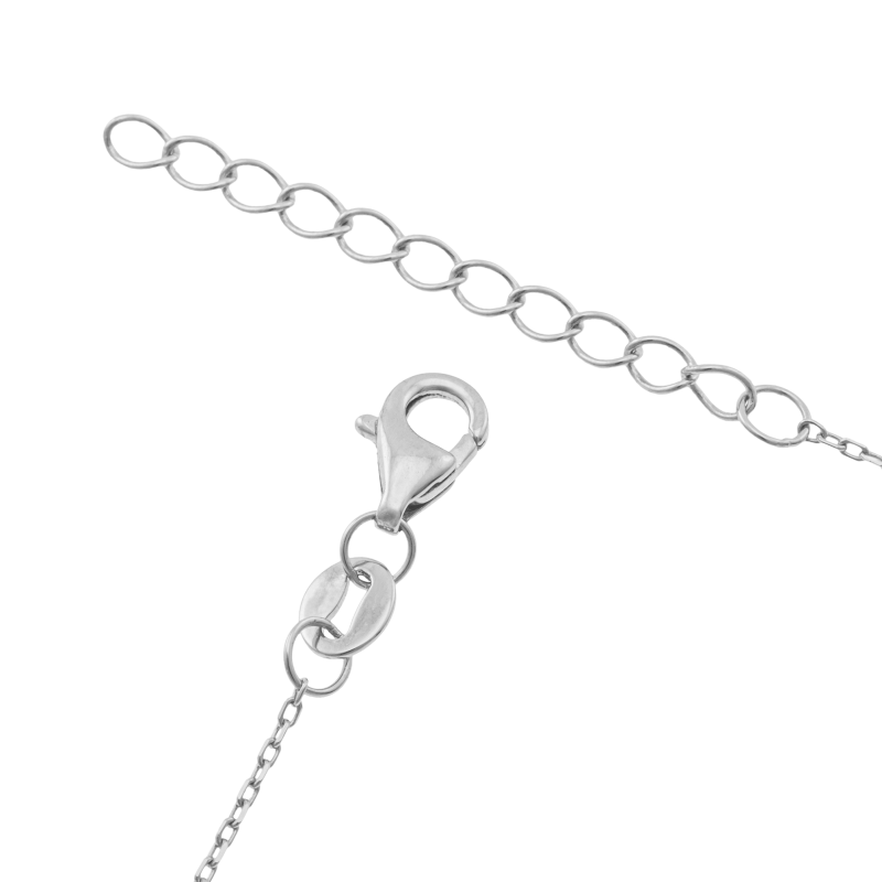 Collier en argent rhodié, oxydes de zirconium et laque