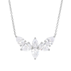 Collier en argent rhodié et oxydes de zirconium