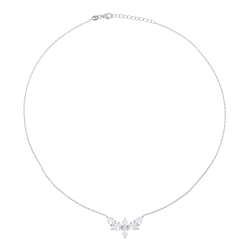 Collier en argent rhodié et oxydes de zirconium