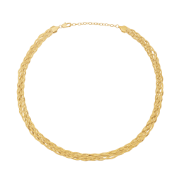Collier en acier doré, maille tréssée