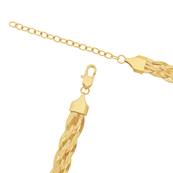 Collier en acier doré, maille tréssée