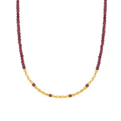 Collier en argent doré et grenat