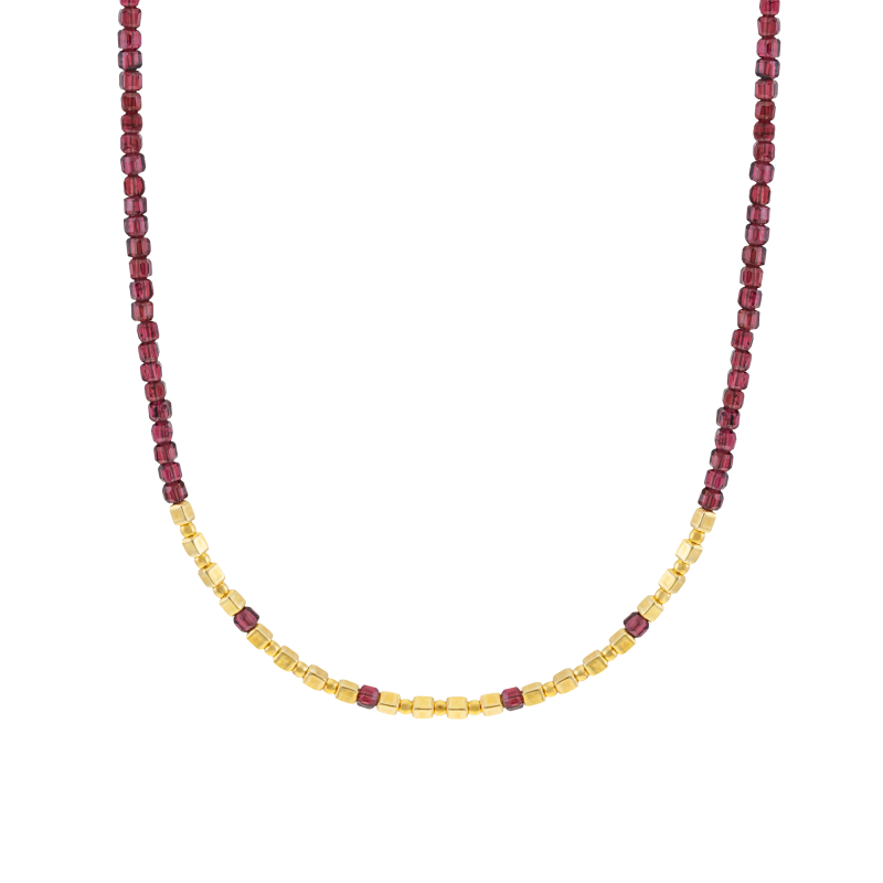 Collier en argent doré et grenat