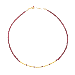 Collier en argent doré et grenat