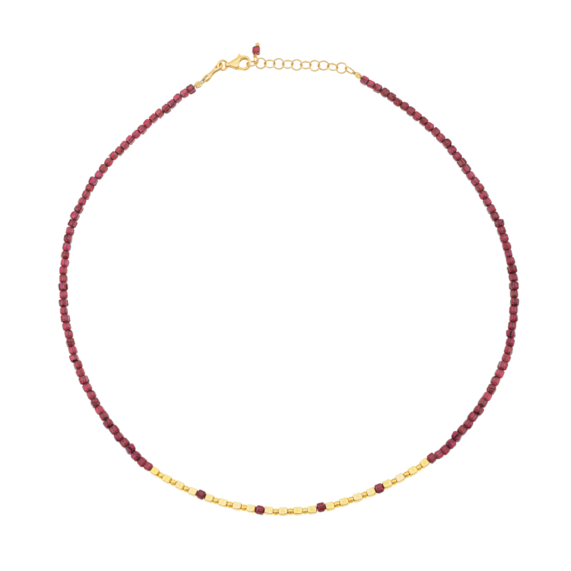 Collier en argent doré et grenat