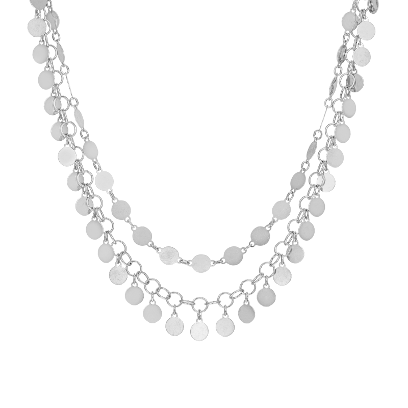 Collier en argent rhodié, pampilles