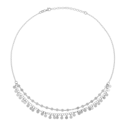 Collier en argent rhodié, pampilles