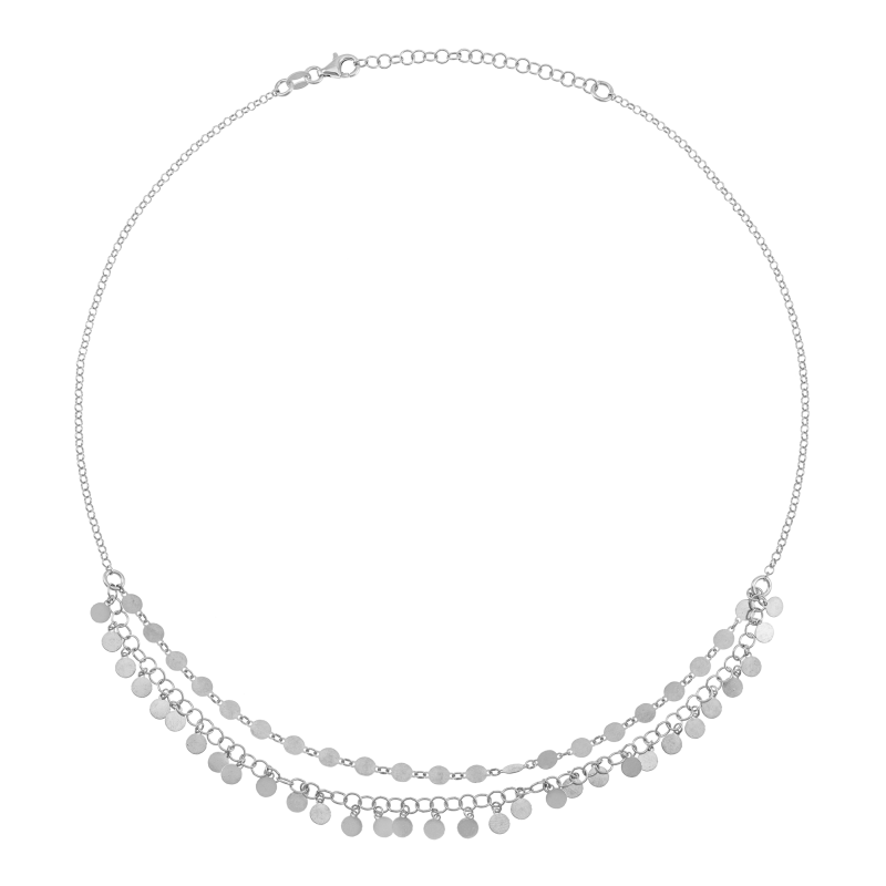 Collier en argent rhodié, pampilles
