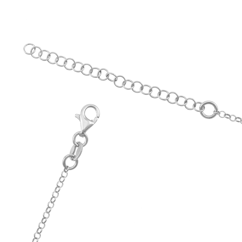 Collier en argent rhodié, pampilles