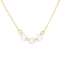 Collier en argent doré et oxydes de zirconium
