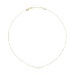 Collier en argent doré et oxydes de zirconium