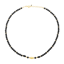 Collier en argent doré et onyx