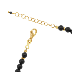 Collier en argent doré et onyx