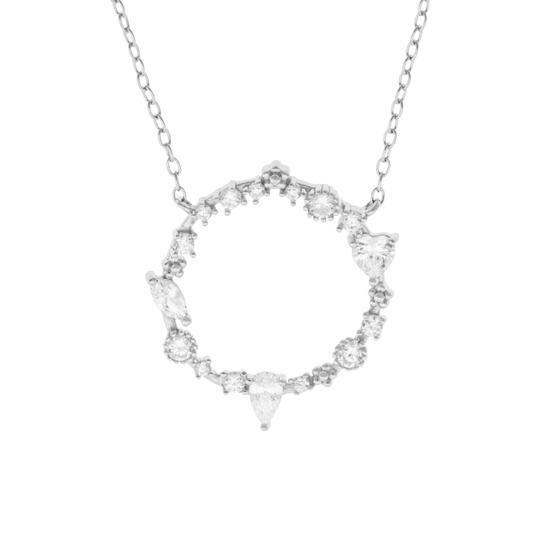 Collier en argent rhodié et oxydes de zirconium, cercle