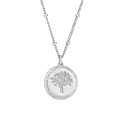 Collier en argent rhodié, arbre