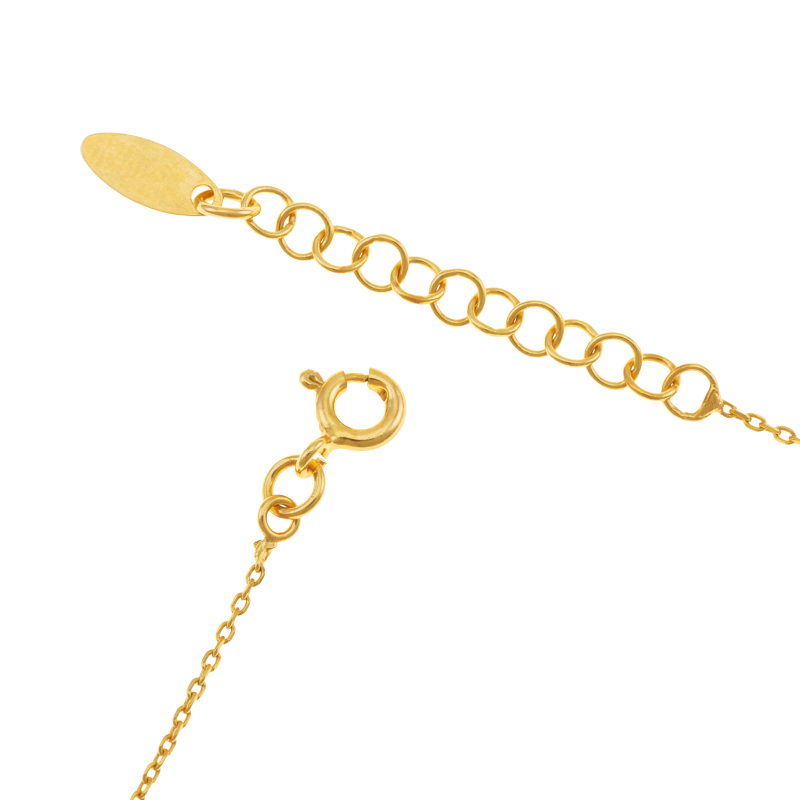Collier en argent doré, clés LOVE
