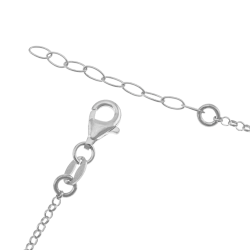 Collier en argent rhodié et laque noir, coeur 