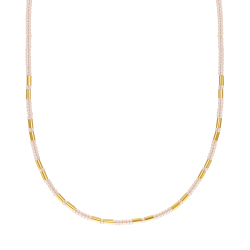 Collier en argent doré et perles synthétiques