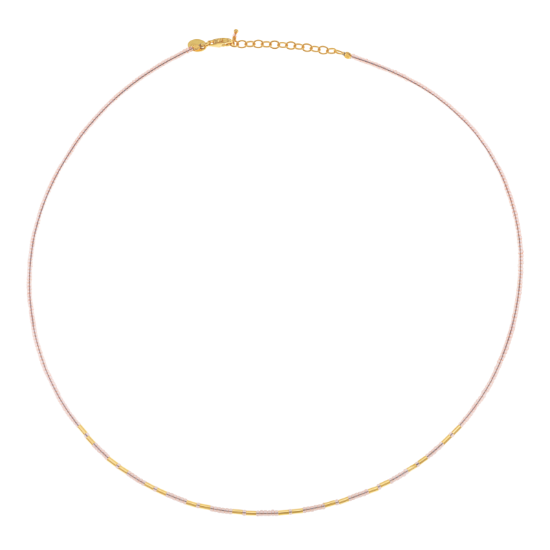 Collier en argent doré et perles synthétiques