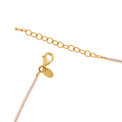 Collier en argent doré et perles synthétiques