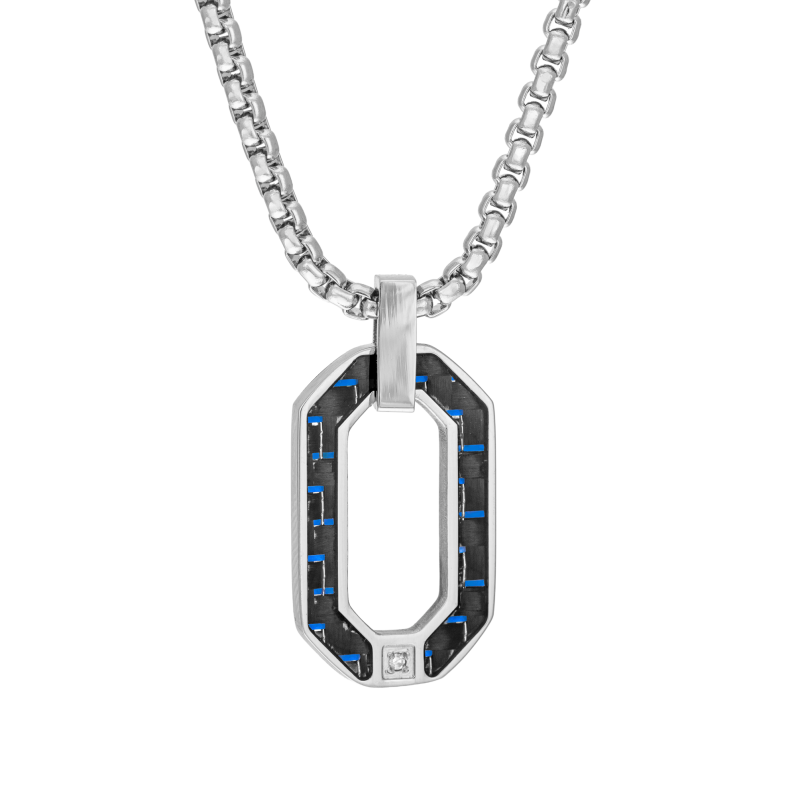 Collier en acier, carbone et oxyde de zirconium