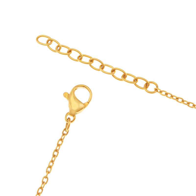 Collier en acier doré et laque, cercle fleuri