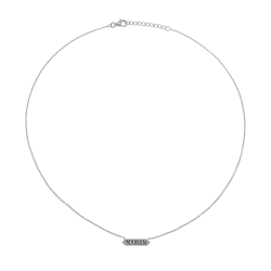 Collier en argent rhodié et laque, Maman