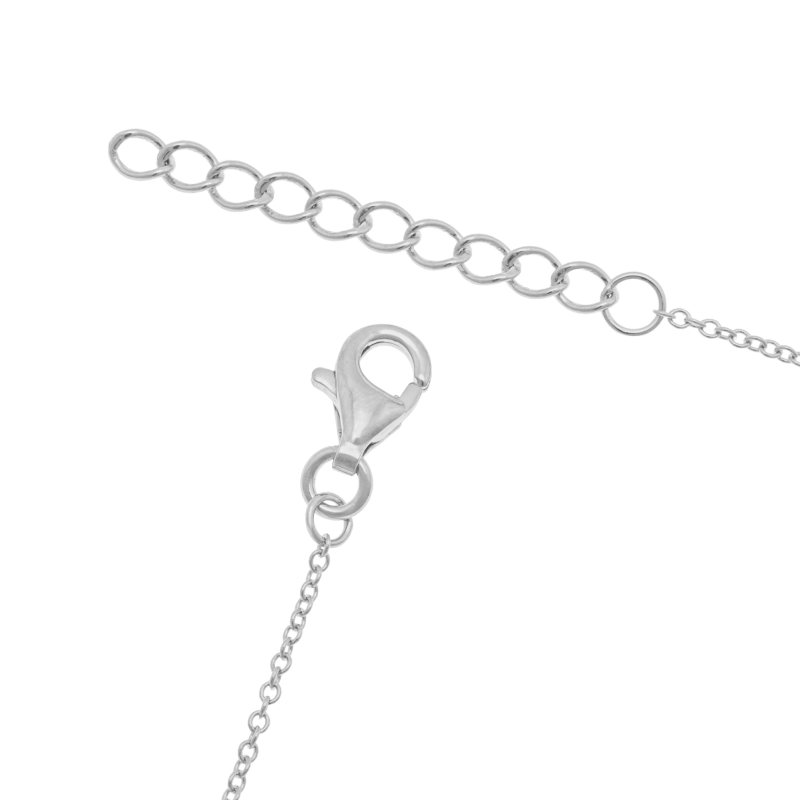 Collier en argent rhodié et laque, Maman