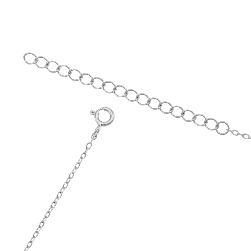 Collier en argent rhodié et oxyde de zirconium, maman