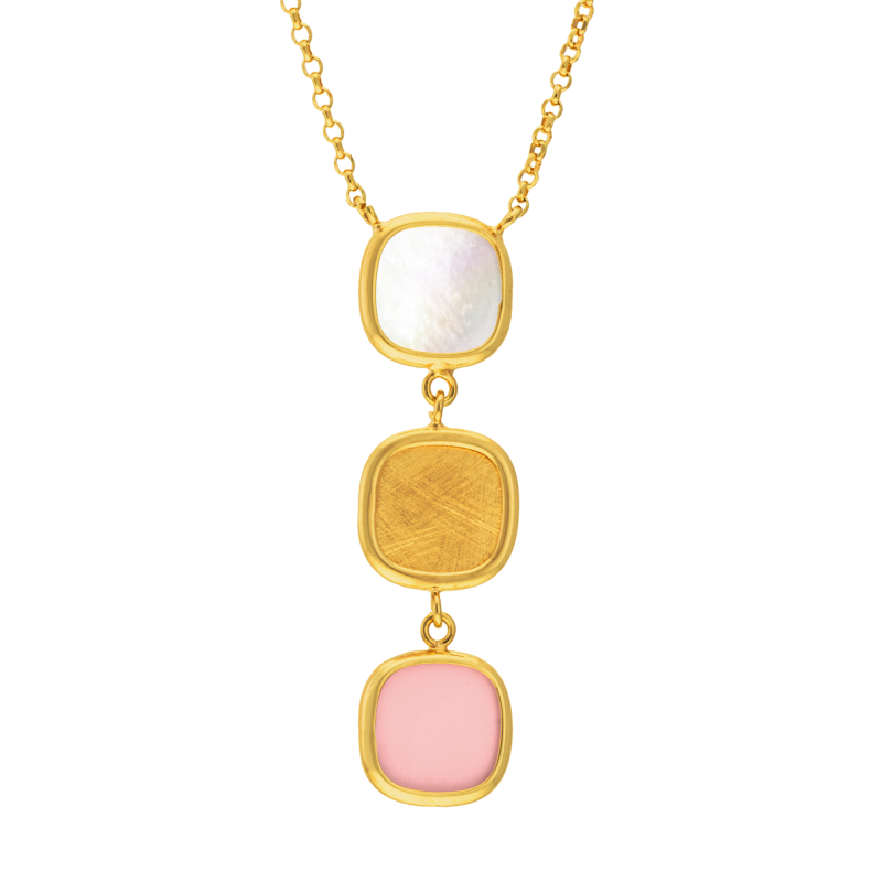 Collier en argent doré et pierres synthétiques