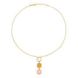 Collier en argent doré et pierres synthétiques