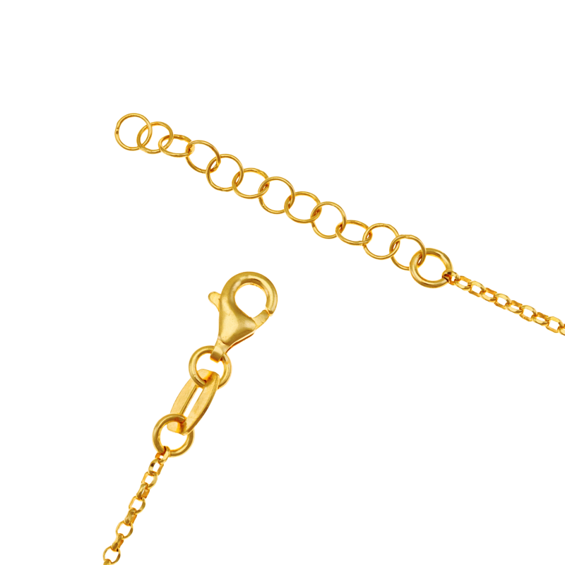 Collier en argent doré et pierres synthétiques