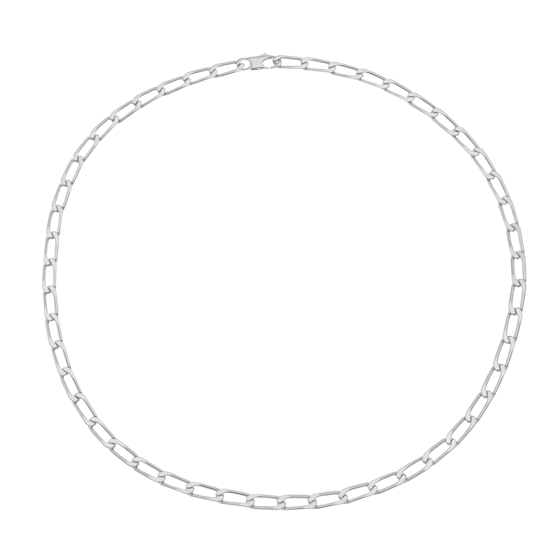 Collier en argent rhodié maile cheval