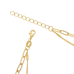 Collier en laiton doré, double chaînes