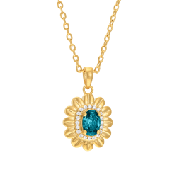 Collier en laiton doré et oxydes de zirconium