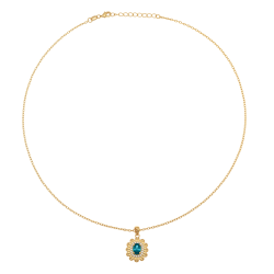 Collier en laiton doré et oxydes de zirconium