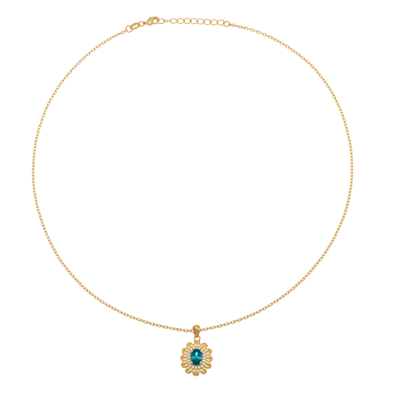 Collier en laiton doré et oxydes de zirconium