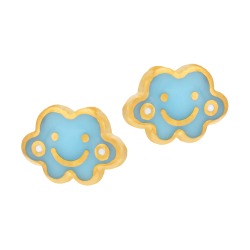Boucles d'oreilles en argent doré et laque, nuage